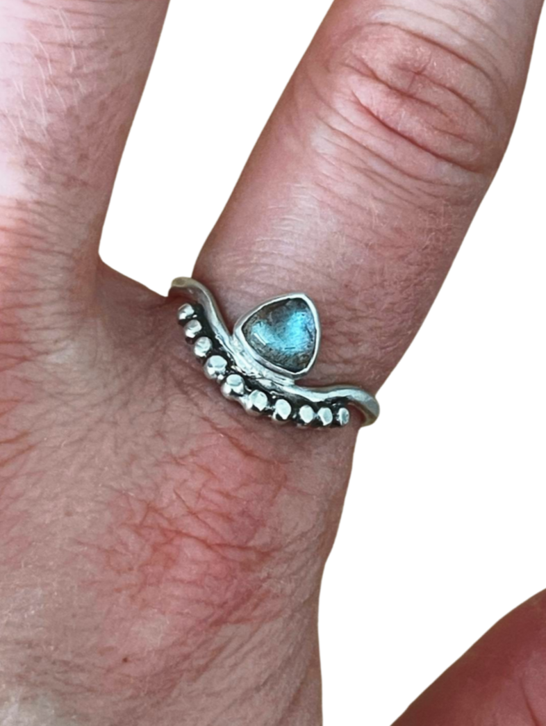 Rhythm Ring with Rainbow Moonstone