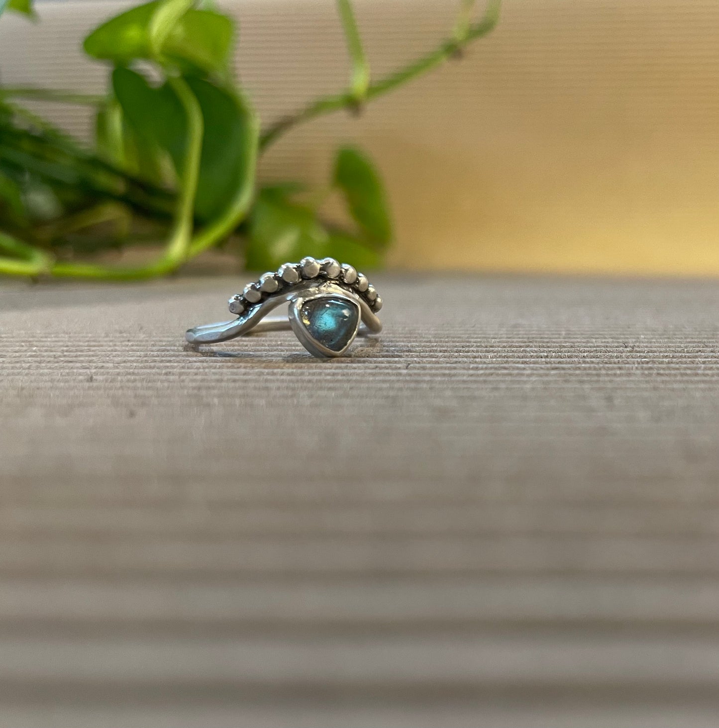 Rhythm Ring with Rainbow Moonstone
