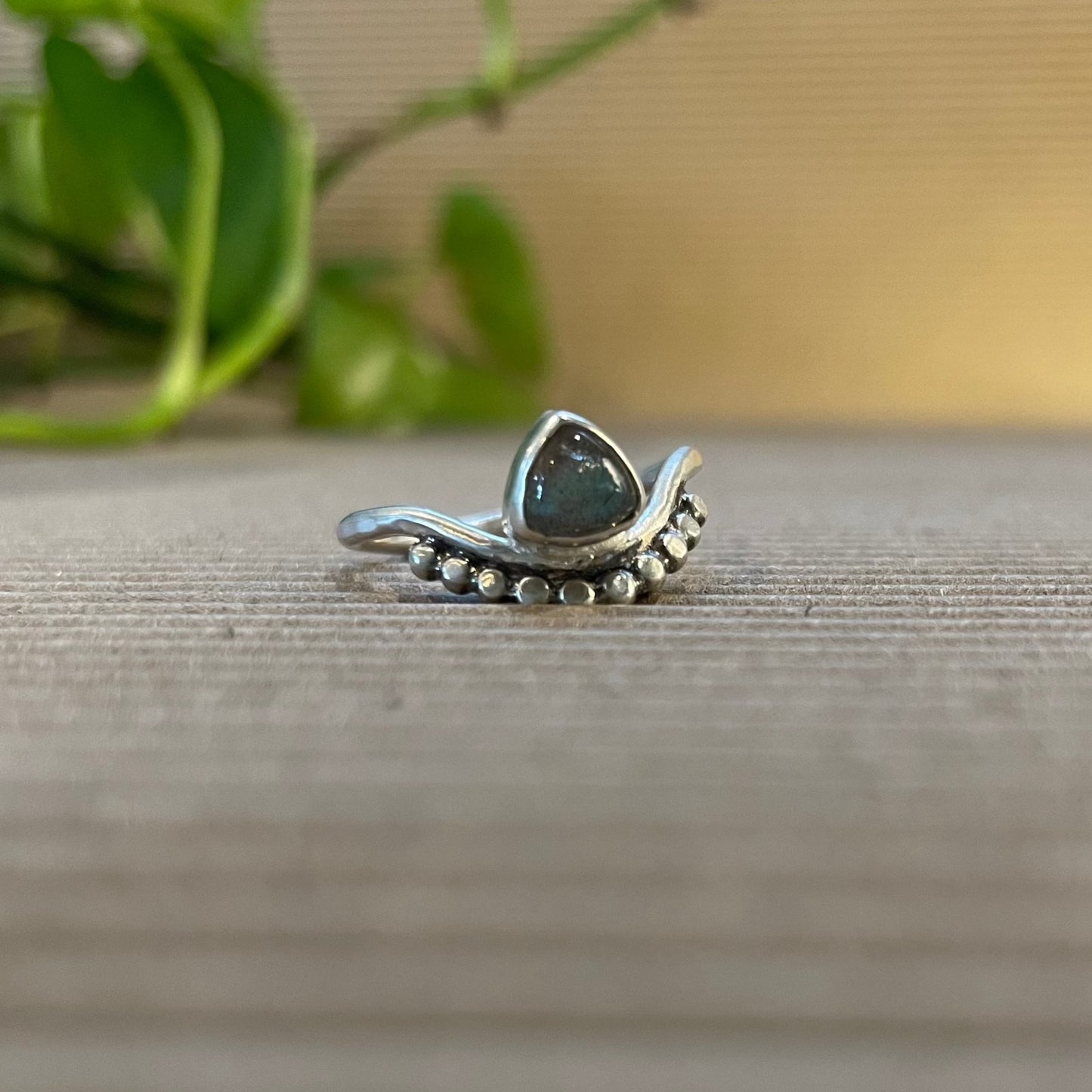 Rhythm Ring with Rainbow Moonstone